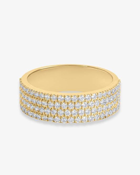 Four Row Pavé Diamond Ring