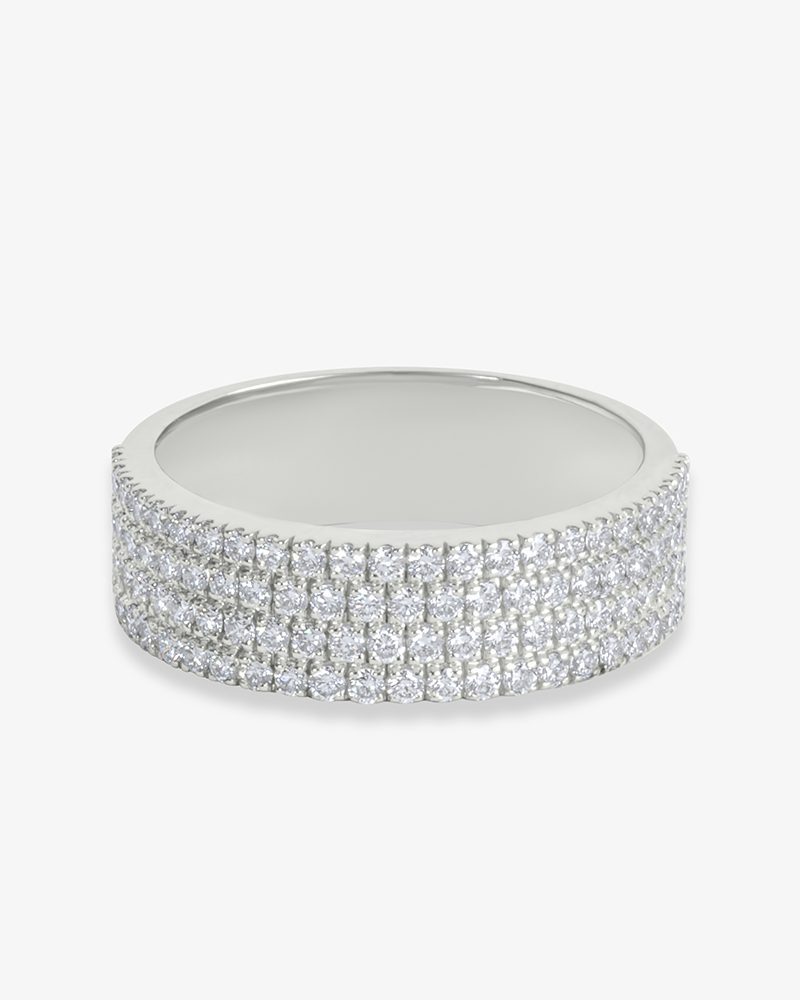 Four Row Pavé Diamond Ring