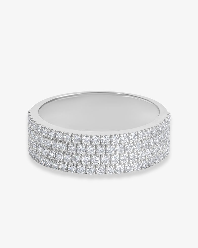 Four Row Pavé Diamond Ring
