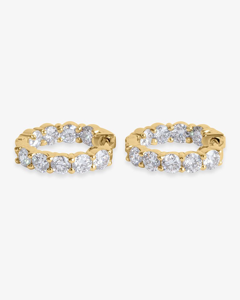 Double-Diamond Huggie Earrings