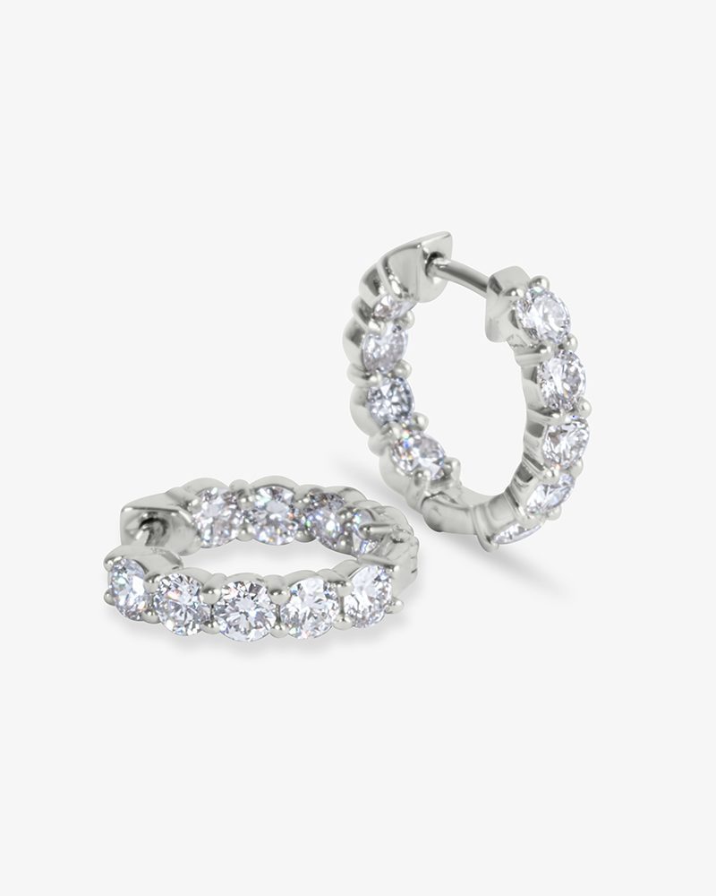 Double-Diamond Huggie Earrings