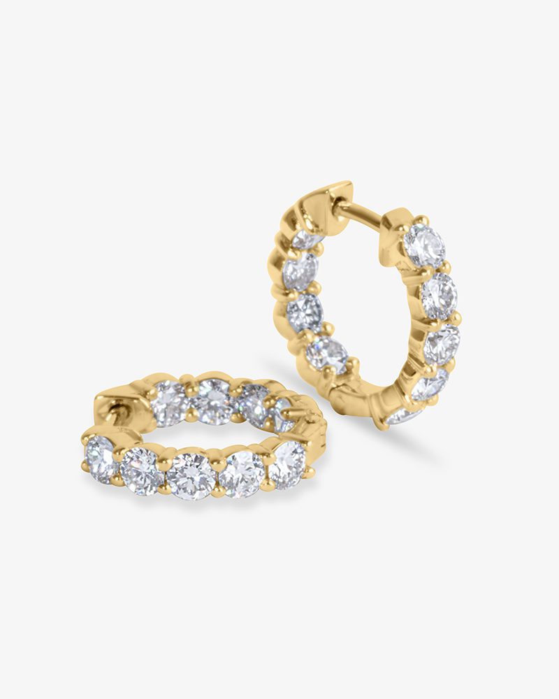 Double-Diamond Huggie Earrings