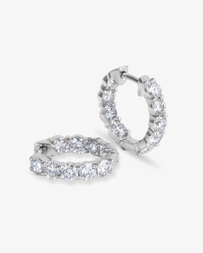 Double-Diamond Huggie Earrings
