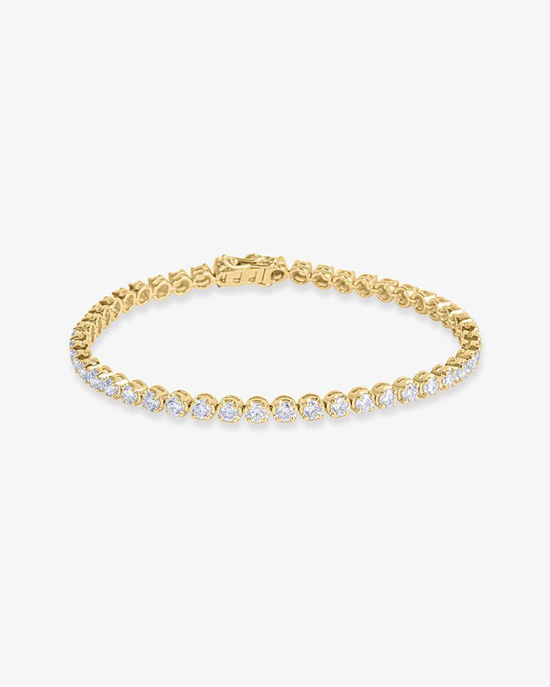 Four Prong Half Bezel Diamond Tennis Bracelet