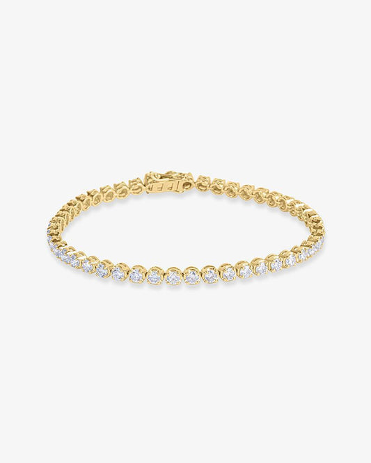 Four Prong Half Bezel Diamond Tennis Bracelet