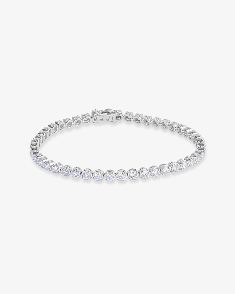 Four Prong Half Bezel Diamond Tennis Bracelet