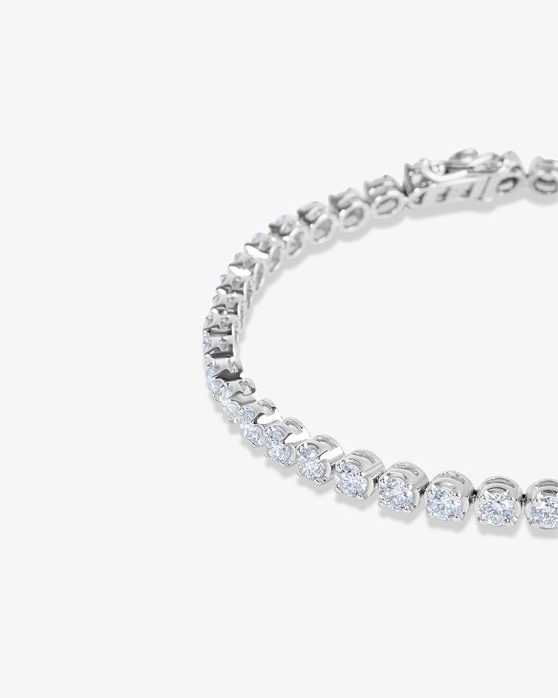 Four Prong Half Bezel Diamond Tennis Bracelet