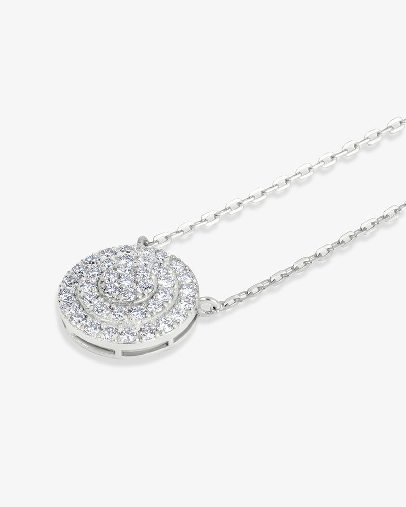 Circle Pendant Diamond Necklace