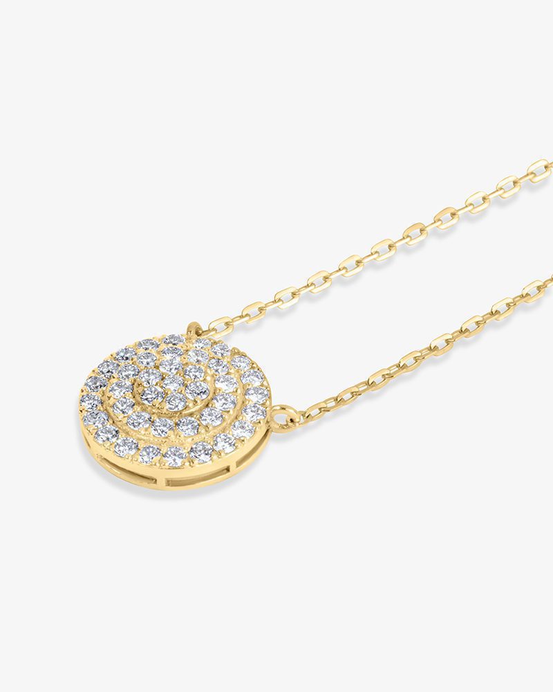 Circle Pendant Diamond Necklace