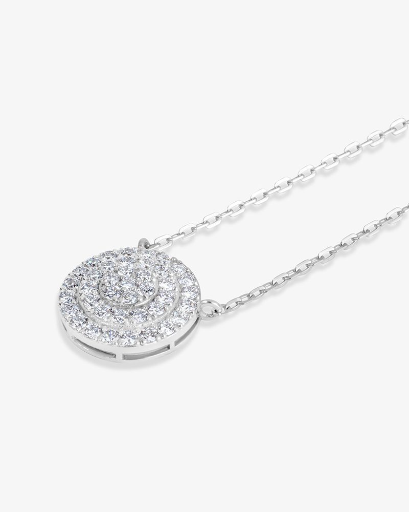 Circle Pendant Diamond Necklace