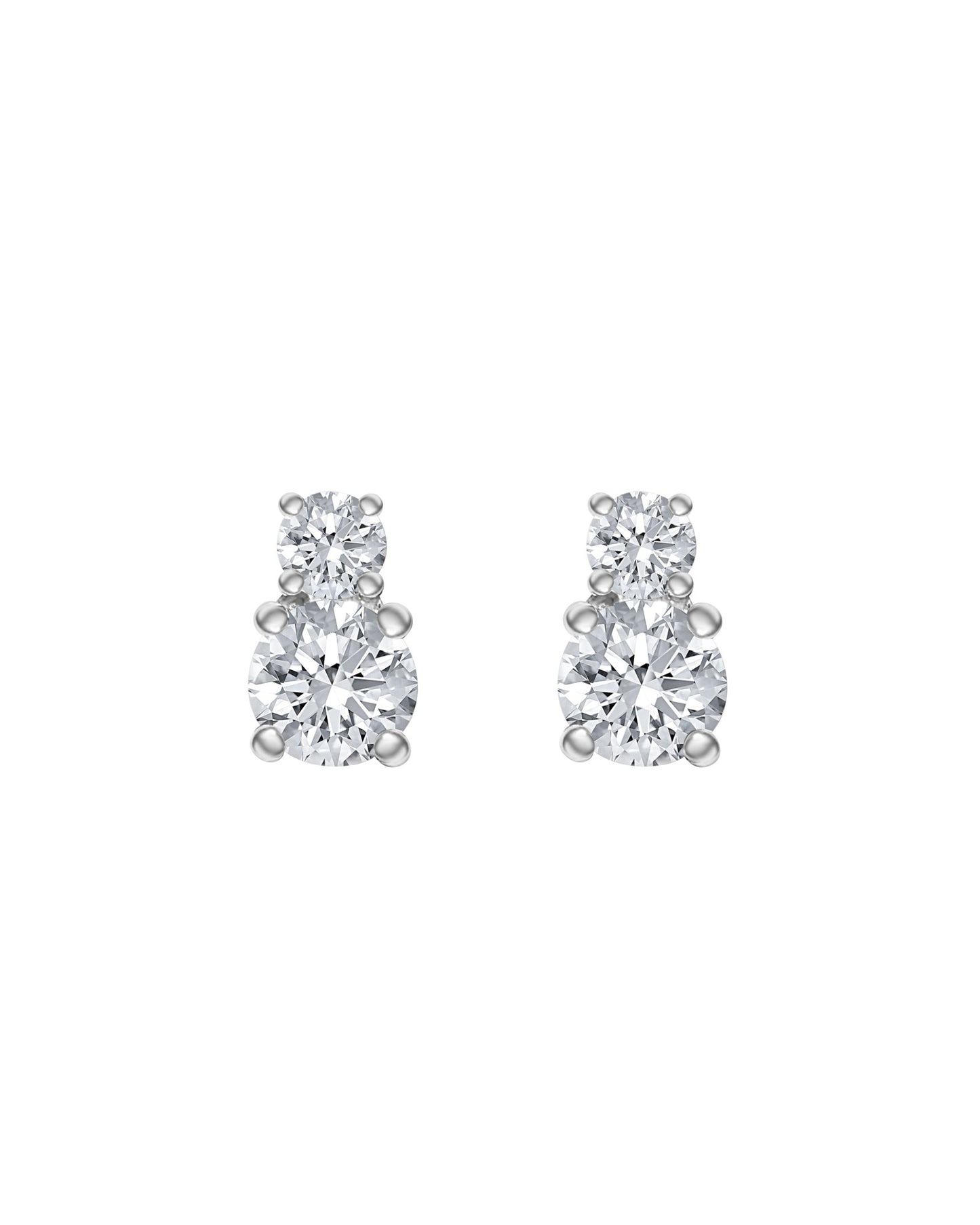 Double Round Diamond Studs