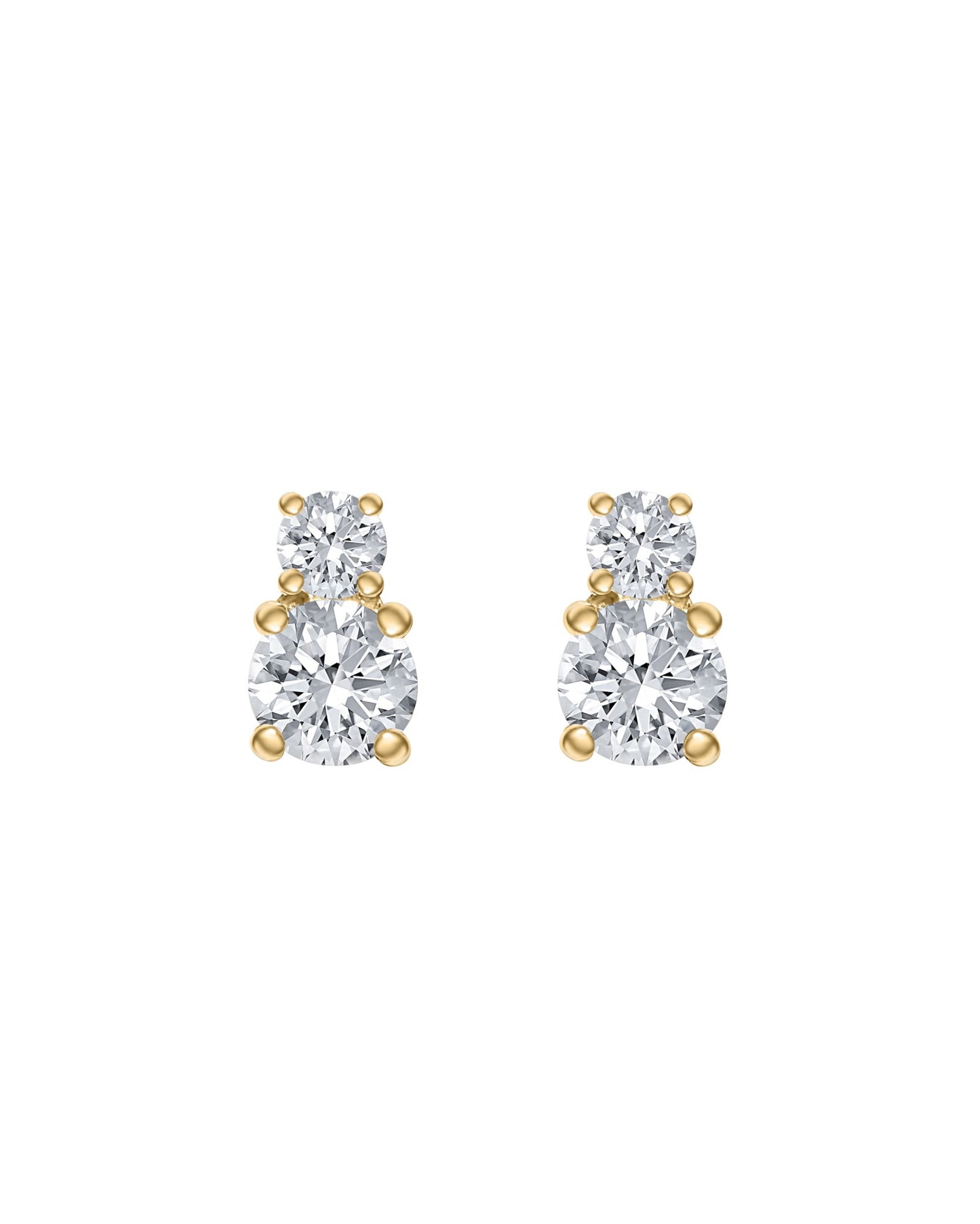 Double Round Diamond Studs