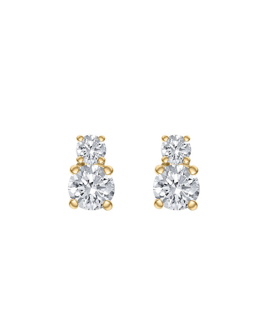 Double Round Diamond Studs
