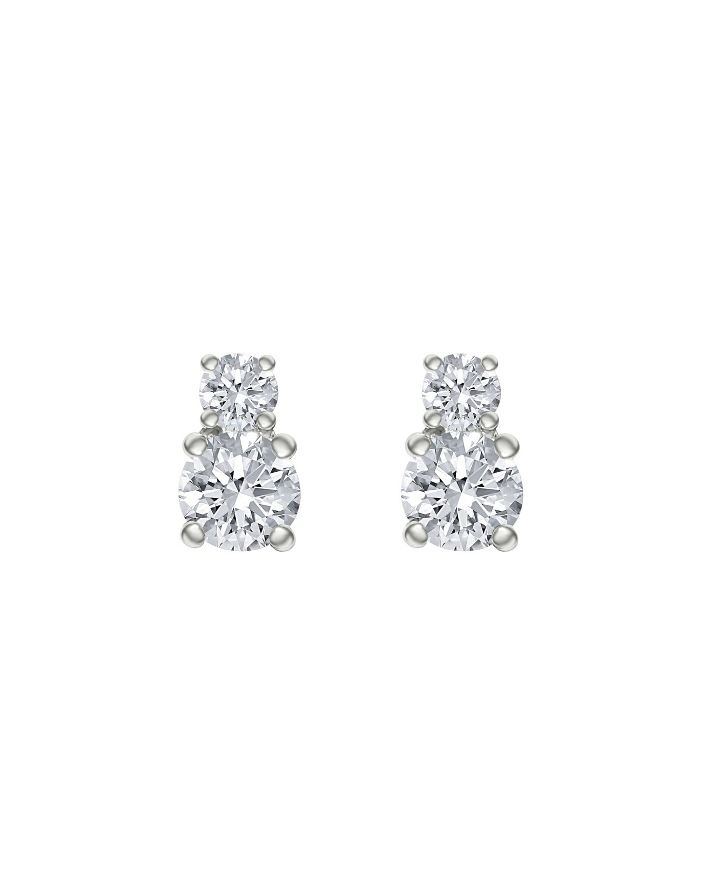 Double Round Diamond Studs