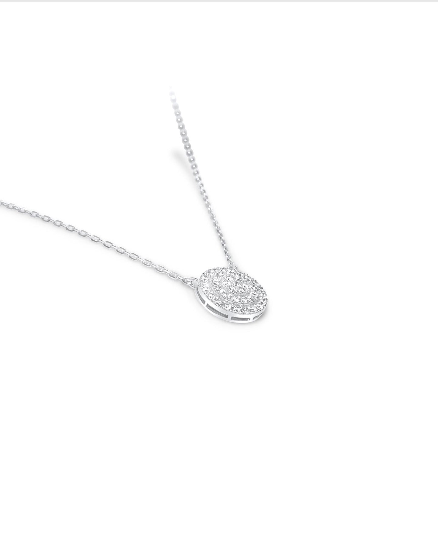 Circle Pendant Diamond Necklace
