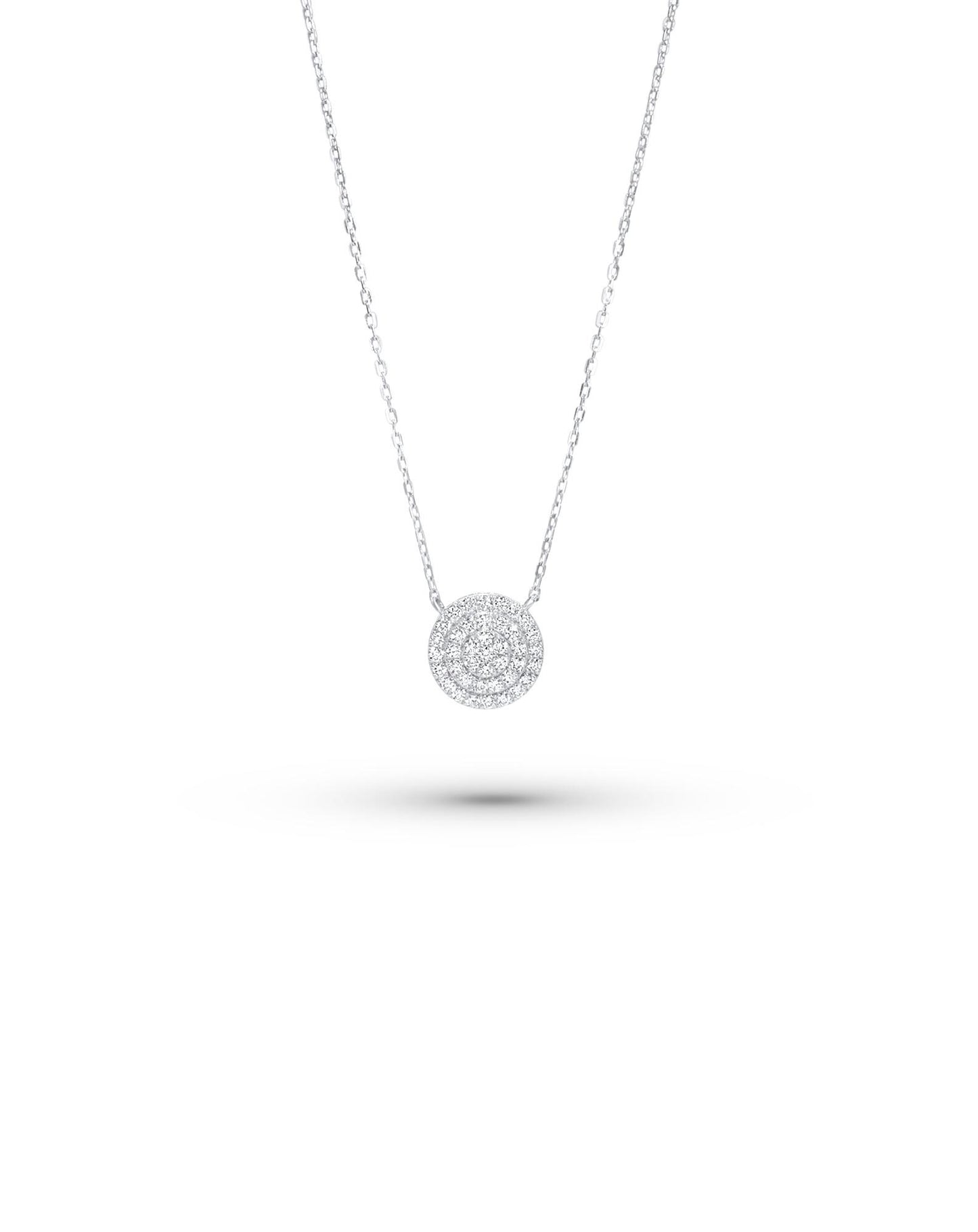 Circle Pendant Diamond Necklace