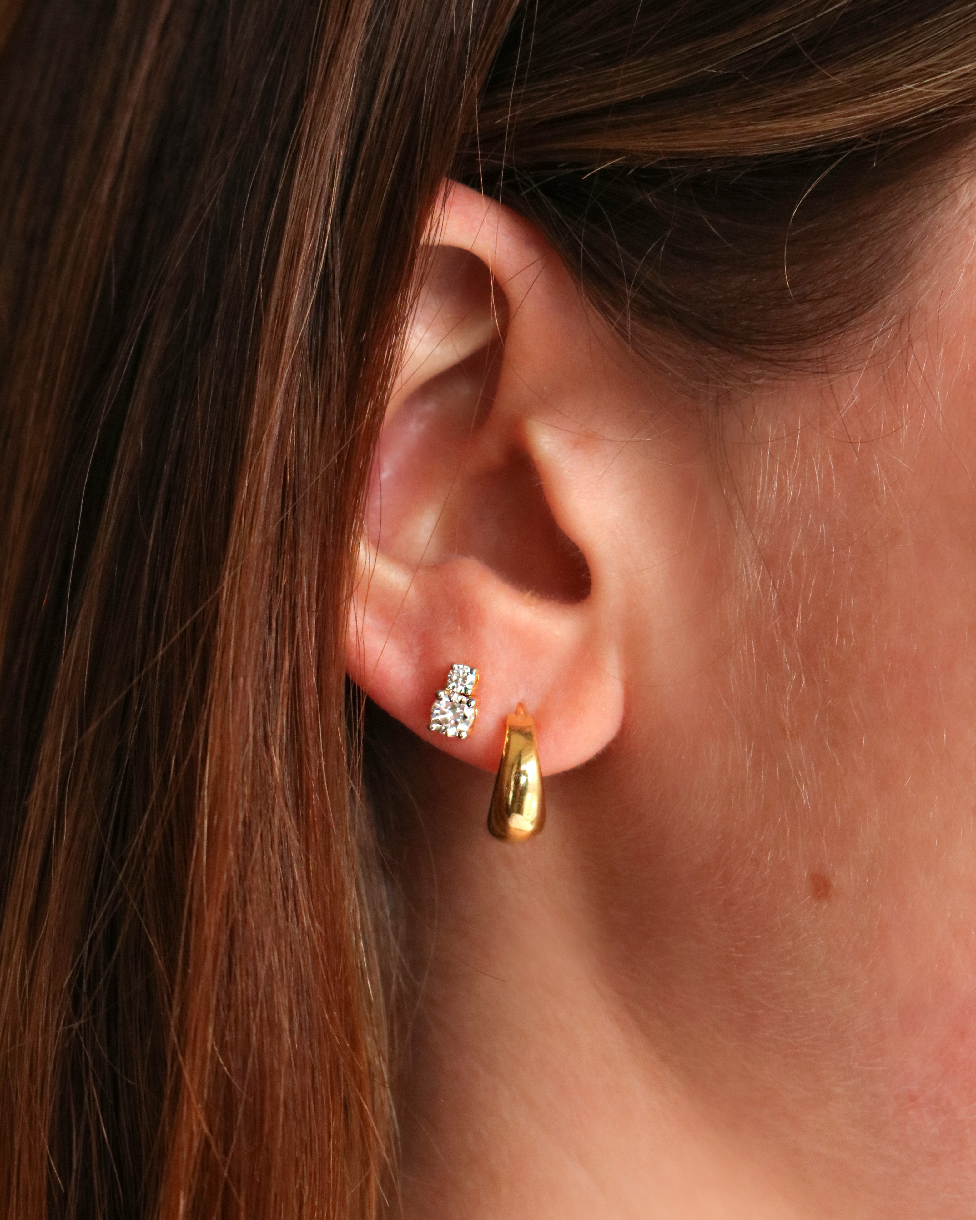 Double Round Diamond Studs