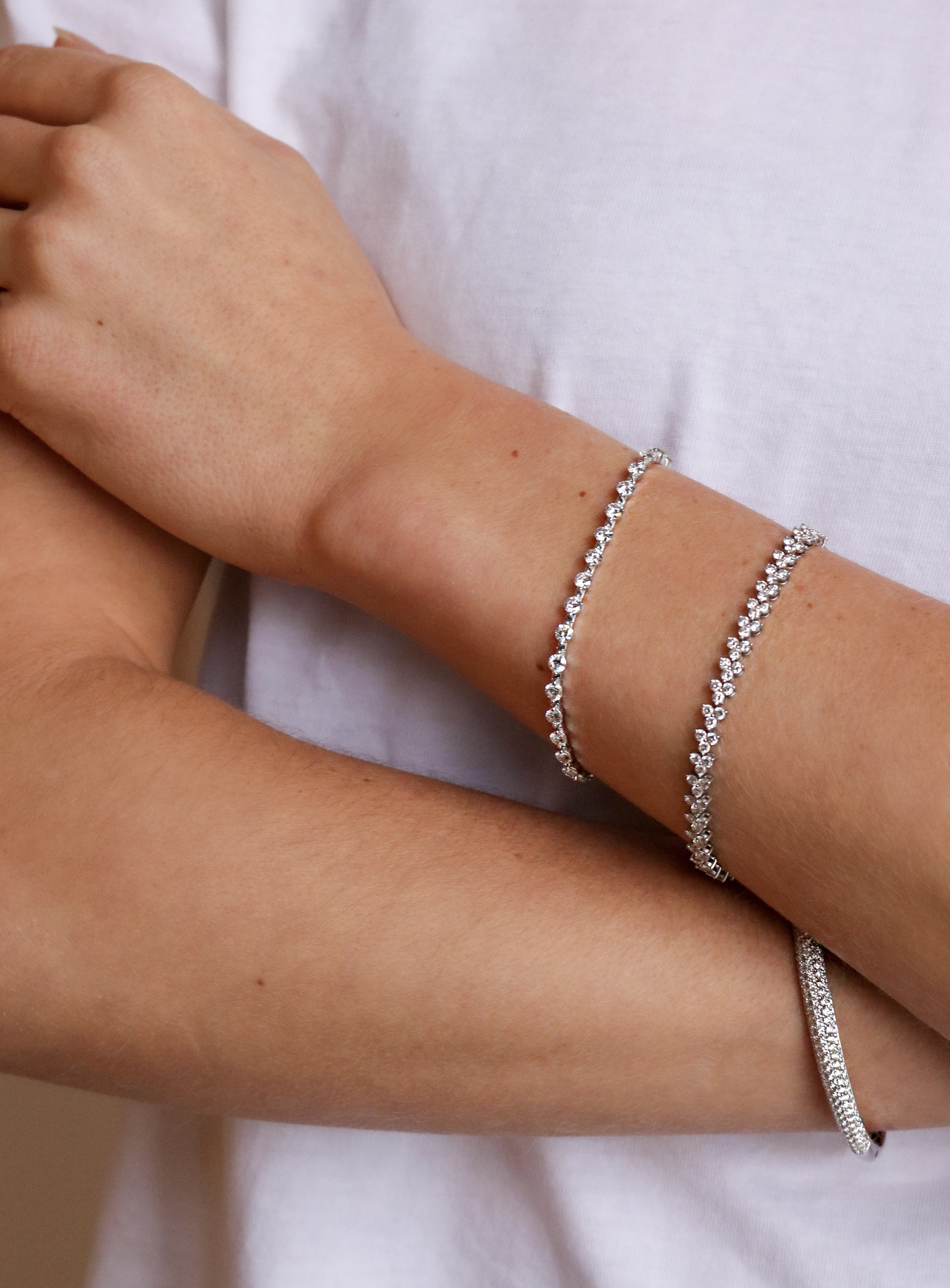 Tennis Bracelets and Diamond Bangle